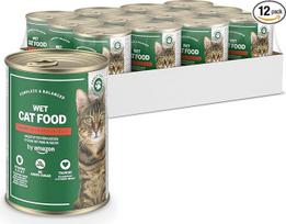by Amazon Wet Grain Free Cat Food Tin Beef Pieces in Jelly 12 x 405g