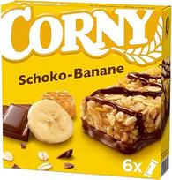 CORNY šokoladinis batonėlis su bananais, 150 g, 6 batonėlių dėžutė