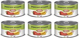 D'Amico Peperoni Arrostiti Interi e Spellati šviežiai apdorotos šviežios skrudintos paprikos, sveikos ir nuluptos, 400 g, 6 vnt. pakuotė