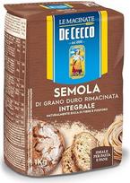 De Cecco Semola di Grano Duro Integrale Pilno grūdo kietųjų kviečių manų kruopos 1 kg Idealiai tinka makaronams ir duonai
