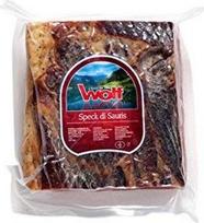 Degustacija Kaina Specialus pasiūlymas Bacon di Sauris - Geriausias itališkas kumpio šoninė, brandinta 4 mėnesius Wolf Sauris (550 g)