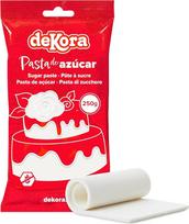 dekora - Tortų dekoravimo glaistas baltas - tortams ir keksiukams skirta cukraus pasta - ritininis glaistas visų rūšių papuošimams gaminti - lengva formuoti - 250 g