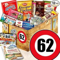 Dovana 62-asis gimtadienis + šokolado nostalgijos dėžutė + dovanos 62-ojo gimtadienio žmogus