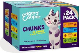 Edgard Cooper Wet Food for Cats in Sauce Multipack 24 x 85 g Šlapias ėdalas katėms Multipack su įvairiais skoniais Natūralūs ingredientai Šviežia mėsa