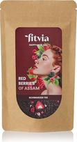 fitvia Juodoji arbata "Raudonosios Asamo uogos" 100 g - biri juodoji arbata su miško vaisiais, intensyvaus aromato, be pridėtinio cukraus ir stevijos, tvariai supakuota