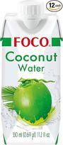 FOCO Coconut Water Grynas gaivinantis troškulio malšintojas Sportinis gėrimas Mažai kalorijų Natūraliai veganiškas 100% kokosų vanduo - 12 x 330 ml