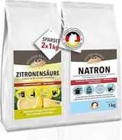 GOLDEN PEANUT Citrinų rūgštis + geriamoji soda 2 x 1 kg kombinuotasis rinkinys Natūrali valymo priemonė namų ūkyje ir virtuvėje