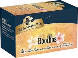 Goldmännchen Rooibos Vanilla Tea - Caramel with Flowers, Rooibo arbata, vaistažolių arbata maišeliuose, 20 atskirai užspaudžiamų arbatos maišelių