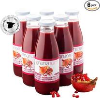 Granatum Plus - 6 natūralių granatų sulčių butelių pakuotė (750 ml), 100 % spaustos, gausios Viduržemio jūros regiono polifenolių, be pridėtinio cukraus, be dažiklių ir konservantų