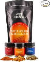 Hallingers Genuss Manufaktur Grilio dovanų rinkinys Kiaulienos kepsnių prieskonių ir pipirų mišinys kepsnių vakarėliui, prieskonių rinkinys "Meistergriller", dovanų idėja vyrams ir moterims, pvz., Kalėdoms