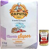 Itališkų gurmaniškų miltų rinkinys - "Super Nuvola" 0 tipo kvietiniai miltai picoms ir profesionaliai tešlai, 1 x 5 kg biri pakuotė - idealiai tinka didelėms poringoms ir oro plutoms, didelis drėkinimas, ilgas tešlos ruošimo laikas + itališka gurmaniška t