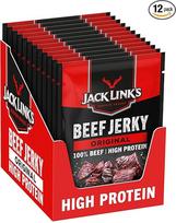 Jack Link's Beef Jerky Original - 12er Pack (12 x 60g) - Hochwertiger Fleischsnack - Leicht Rauchiges Aroma - High Protein-Snack - Perfekt für Unterwegs, im Büro oder beim Sport