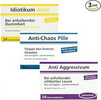 Juoko tabletės 3 tablečių rinkinys kaip gimtadienio dovana Idiotic Acute Anti Chaos Anti Aggressive Fun Good Mood Kolegos Vyras ir moteris Šokolado lašai