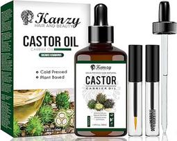 Kanzy Ricinos aliejus šalto spaudimo, 100 % grynas, 50 ml Ricinos aliejus plaukams auginti Natūralus ricinos aliejus kūnui, plaukams, nagams, blakstienoms, antakiams