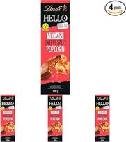 Lindt Schokolade | HELLO Tafel Vegan Sweet & Salty Popcorn | 100g | vegane Schokolade mit gesalzenen und süßen Mais-Popcorn-Stückchen | vegane Schokoladen-Tafel (Packung mit 4)