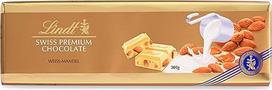 Lindt šokoladas | Baltasis migdolų batonėlis | 300g | Baltasis šokoladas su skrudintais nesmulkintais migdolais ir migdolų drožlėmis | Šokoladinis batonėlis
