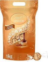 Lindt šokoladas | LINDOR Golden Caramel & Hazelnut | 1 kg | 80 rutuliukų švelniame pieniškame šokolade g | Šokoladinė dovana dalintis