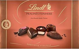 Lindt šokoladas | Pralinés Fine Tart Box | 125 g | 12 šokoladinių saldainių, pagamintų iš išskirtinio 6 rūšių tamsaus šokolado | Šokoladinė dovana