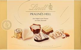 Lindt šokoladas | Pralinés Light Box | 200 g | 20 ryškių šokoladinių saldainių 10 skanių rūšių, iš dalies su alkoholiu | Šokoladinė dovana