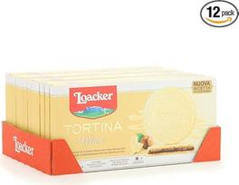 Loacker - Tortina Gran Pasticceria White - Waffeln mit weißer Schokolade und gefüllt mit 100% italienischer Haselnusscreme - Užkandžiai ir užkandžiai - Vorteilspackung - 12 Packungen