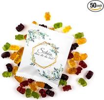 Lucky Treats - Schön dass du da bist Vaisių kramtomosios gumos pakuotė - 50 vnt. - baltas matinis - eukaliptų dekoracijos - kramtomieji meškiukai Vakarėlių dovanos Vestuvių krikštynos Gimtadienis - pagaminta Vokietijoje