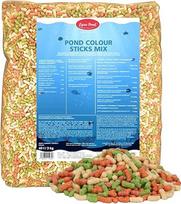 Lyra Pond® 40 l tvenkinio spalvotų lazdelių mišinys, įvairiaspalvis žuvų maistas su spirulina, lengvai virškinamas tvenkinio maistas, stiprina žuvų spalvas, tinkamos sudėties tvenkinio žuvims