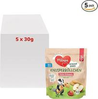 Milupa Explorer Band - traškūs ritinėliai su obuoliais ir braškėmis - nuo 3+ metų - 5 x 30g