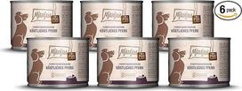 MjAMjAM Premium drėgnas maistas šunims, grynos mėsos malonumas, skanus grynas žirgų maistas, 6 vnt. (6 x 200 g), be grūdų, su papildoma mėsa