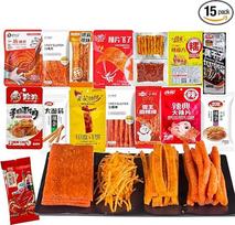 MKSDDF -Latiao kiniški karšti užkandžiai 15 skirtingų aštrių užkandžių juostelių Mixbox | Latio 400g Azijos karšti užkandžiai | Vegan