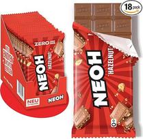 NEOH Mažai angliavandenių turintis Keto lazdyno riešutų šokoladas, 1 g cukraus, 106 kcal vienoje porcijoje, alternatyva įprastiems saldumynams, 18 x 55 g pakuotė