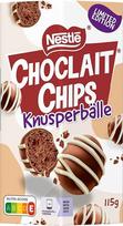 Nestlé Choclait Chips Crisp Balls, skanūs traškūs rutuliukai, įvynioti į gardų pienišką šokoladą ir apibarstyti dekoratyvinėmis juostelėmis, 1 pakuotė (1 x 115 g)