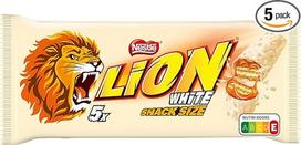 Nestlé Lion Multipack, šokoladiniai batonėliai su baltu glajumi, gardžiu karamelės įdaru ir traškiu vafliu, didmeninė saldainių pakuotė, pakuotė po 1 (5 x 30 g)