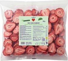 nut&me Freeze Dried Strawberries 350g - 100% braškės, džiovinti vaisiai, be cukraus ir priedų, be glitimo, veganiški - užtrauktuko maišelis