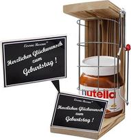 Nutella - Dovana gimtadienio proga - Nutella Geležinis rezervinis tinklelio narvelis su pjūklu - Dovanų rinkinys Tekstas juodas/W Sveikiname su gimtadieniu