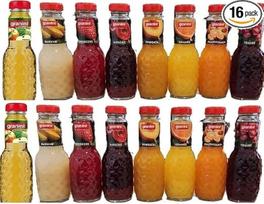 Onlineshop Bormann 16 butelių po 200 ml G ranini sulčių mišinio iš 8 rūšių Daugkartinio naudojimo indėlių stikliniai buteliai Mišinio gėrimo malonumas Onlineshop Bormann + Kosminis sausainis nemokamai 45 g