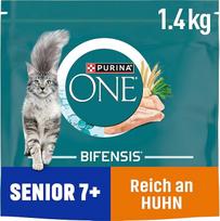 PURINA ONE Bifensis Senior 7+ sausas maistas katėms, gausus vištienos, 6 vnt. (6 x 1,4 kg)