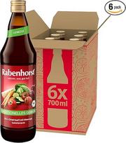 RABENHORST Tradicinės ekologiškos daržovių sultys 6 pakuotės (6 x 700 ml) - aukštos kokybės daržovių sultys iš įvairių daržovių