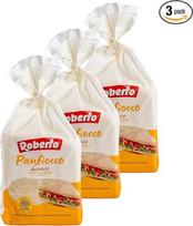 Roberto - 3 originalios itališkos Tramezzini baltos duonos su alyvuogių aliejumi pakuotė - balta duona Tramezzone (skrebučiai be krašto, su žieve), 400 g pakuotėje