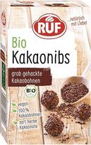 RUF Ekologiški kakavos riešutai, 100 % stambiai susmulkintos kakavos pupelės, su švelnia pikantiška kakavos natą, veganiškos ir ekologiškos kokybės, tinka dubenėliams ir desertams gardinti, 1 x 150 g