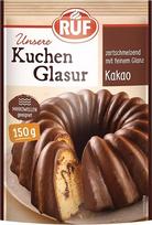 RUF Kakavos glaistas, šokoladinis glajus, 150 g maišelyje, galima šildyti mikrobangų krosnelėje, skirtas sausainiams, pyragams ir keksiukams glazūruoti, 1 x 150 g