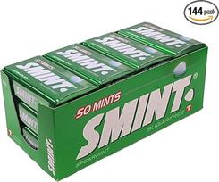 SMINT Mints Spearmint | 12 metalinių skardinių su mėtų pastilėmis | Dantų priežiūra be cukraus
