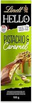 Šokoladas "Lindt" | HELLO Bar Pistachio & Caramel | 100 g | Pieninis šokoladas su traškiu pistacijų kremu ir sūdytos karamelės įdaru | Šokoladinis batonėlis