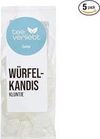 teeverliebt - Baltas itin rupus cukrus I 5 x 250 g storas baltas cukrus "Kluntjes" folijos maišelyje I dideli saldainių kubeliai - kaimiškas arbatos cukrus I baltas cukrus "Kluntje Kandis" 5 x 250 g