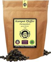 UNCLE SPICE® Fermentuoti Kampoto pipirai - 120 g Tikrų fermentuotų Kampoto pipirų - aukščiausios kokybės - šviežios šviežių žaliųjų pipirų uogos, tikri žalieji pipirai iš Kambodžos