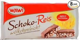 WAWI šokoladinis ryžių batonėlis su švelniu pieno šokoladu, 8 vnt. (8 x 200 g)
