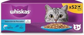 whiskas Šlapias maistas drebučiuose katėms suaugusiems Fish Selection 13 x 4 maišeliai x 85g