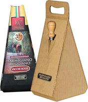 YesEatIs Special Box - Consorzio Vacche Rosse - Parmigiano Reggiano 24 Months - 250 g - Dovanų dėžutė su nerūdijančio plieno sūrio įrankiu