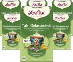 Yogi Tea - Tulsi Serenity, ajurvedinė ekologiška žolelių arbata, natūraliai be kofeino, Tulsi - "šventojo" baziliko, gaivaus medžio ir apelsino mišinys, Yogi Tea 6 Pack, 6 x 17 maišelių (102 arbatos maišeliai)
