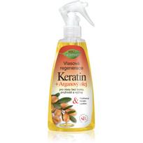 Bione Cosmetics Keratin + Argan regeneruojamasis nenuplaunamasis kondicionierius plaukams 260 ml
