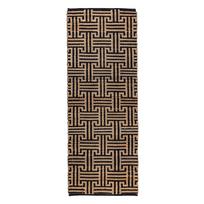Rankų darbo juodos spalvos/natūralios spalvos iš džiuto mišinio kilimas 80x230 cm Meander Jute – Flair Rugs